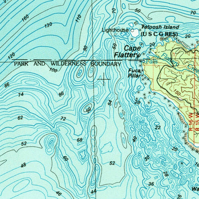 United States Geological Survey Cape Flattery, WA (1986, 100000-Scale) digital map