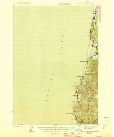 United States Geological Survey Cape Foulweather, OR (1944, 62500-Scale) digital map