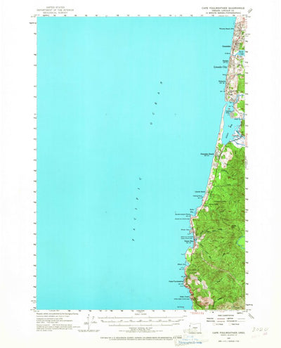 United States Geological Survey Cape Foulweather, OR (1957, 62500-Scale) digital map