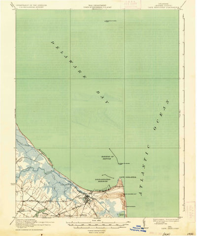 United States Geological Survey Cape Henlopen, DE-NJ (1937, 62500-Scale) digital map