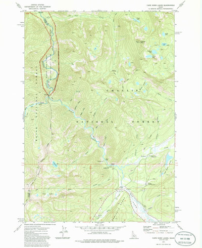 United States Geological Survey Cape Horn Lakes, ID (1972, 24000-Scale) digital map