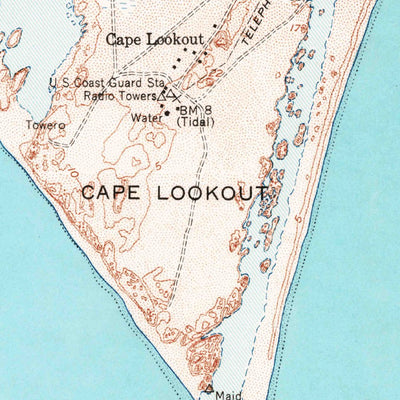 United States Geological Survey Cape Lookout, NC (1951, 24000-Scale) digital map