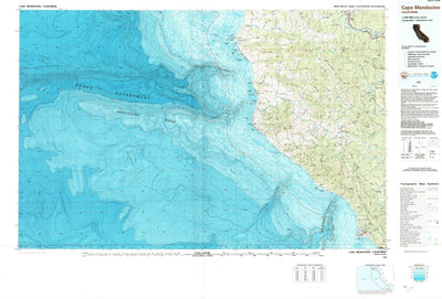 United States Geological Survey Cape Mendocino, CA (1989, 100000-Scale) digital map
