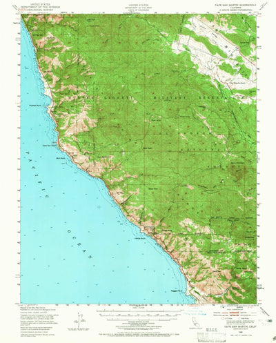 United States Geological Survey Cape San Martin, CA (1948, 62500-Scale) digital map