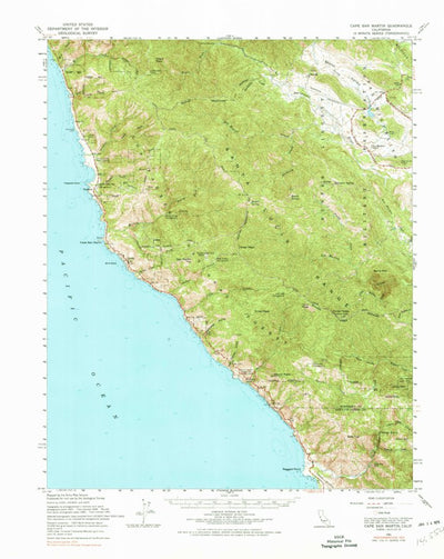 United States Geological Survey Cape San Martin, CA (1961, 62500-Scale) digital map