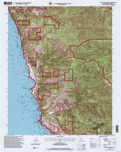 United States Geological Survey Cape San Martin, CA (1995, 24000-Scale) digital map
