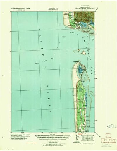 United States Geological Survey Cape Shoalwater, WA (1938, 62500-Scale) digital map