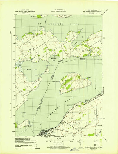 United States Geological Survey Cape Vincent North, NY (1942, 31680-Scale) digital map