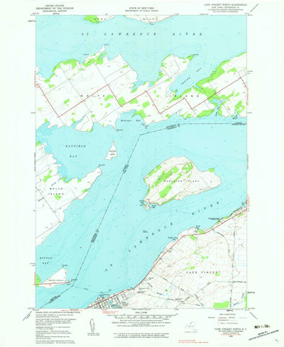 United States Geological Survey Cape Vincent North, NY (1958, 24000-Scale) digital map