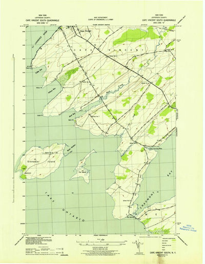 United States Geological Survey Cape Vincent South, NY (1942, 31680-Scale) digital map