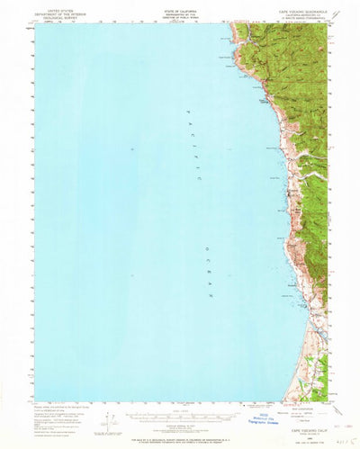 United States Geological Survey Cape Vizcaino, CA (1950, 62500-Scale) digital map