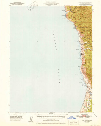 United States Geological Survey Cape Vizcaino, CA (1951, 62500-Scale) digital map