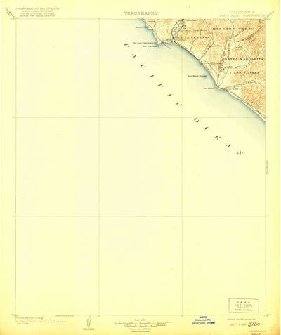 United States Geological Survey Capistrano, CA (1906, 125000-Scale) digital map