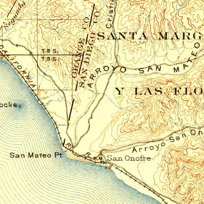 United States Geological Survey Capistrano, CA (1906, 125000-Scale) digital map