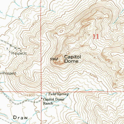 United States Geological Survey Capitol Dome, NM (1965, 24000-Scale) digital map