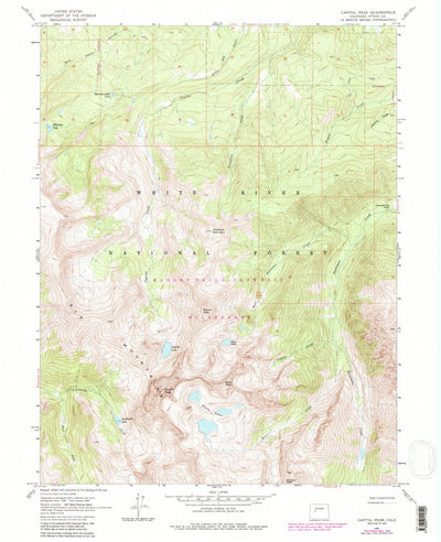 United States Geological Survey Capitol Peak, CO (1960, 24000-Scale) digital map