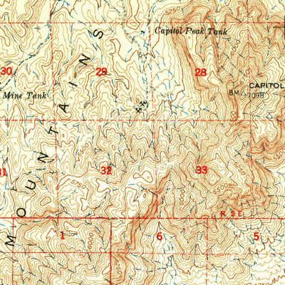 United States Geological Survey Capitol Peak, NM (1947, 62500-Scale) digital map
