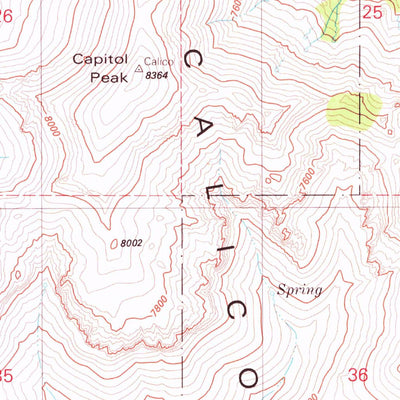 United States Geological Survey Capitol Peak, NV (1980, 24000-Scale) digital map