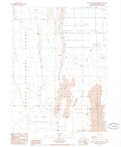 United States Geological Survey Captain Jacks Stronghold, CA (1985, 24000-Scale) digital map