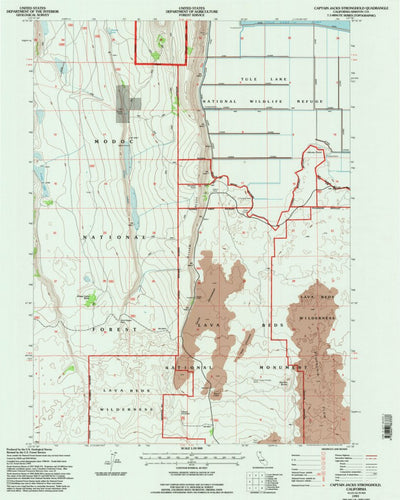 United States Geological Survey Captain Jacks Stronghold, CA (1993, 24000-Scale) digital map