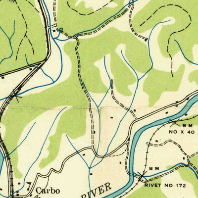 United States Geological Survey Carbo, VA (1934, 24000-Scale) digital map