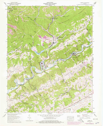 United States Geological Survey Carbo, VA (1958, 24000-Scale) digital map