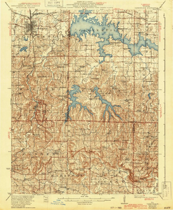 Carbondale, IL (1922, 62500-Scale) Map by United States Geological ...