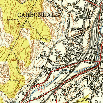 United States Geological Survey Carbondale, PA (1949, 24000-Scale) digital map