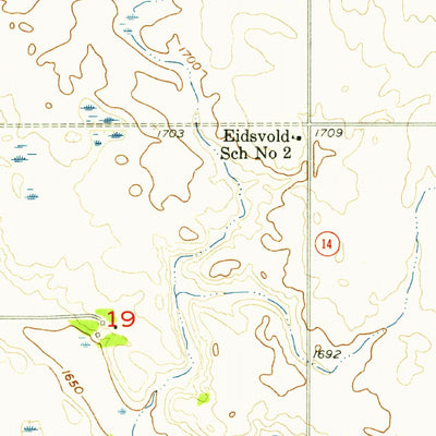 United States Geological Survey Carbury, ND (1956, 24000-Scale) digital map