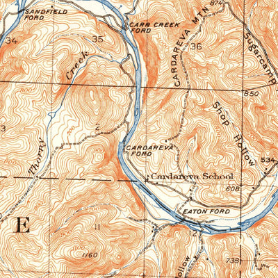 United States Geological Survey Cardareva, MO (1928, 62500-Scale) digital map