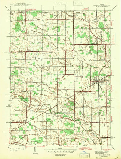 United States Geological Survey Carleton, MI (1942, 24000-Scale) digital map