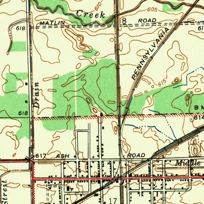 United States Geological Survey Carleton, MI (1942, 24000-Scale) digital map
