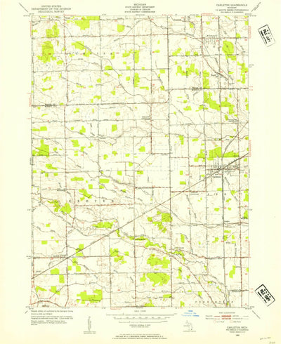 United States Geological Survey Carleton, MI (1952, 24000-Scale) digital map