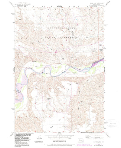 United States Geological Survey Carlin Flat, SD (1956, 24000-Scale) digital map