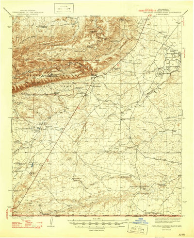 United States Geological Survey Carlsbad Caverns East, NM-TX (1947, 62500-Scale) digital map