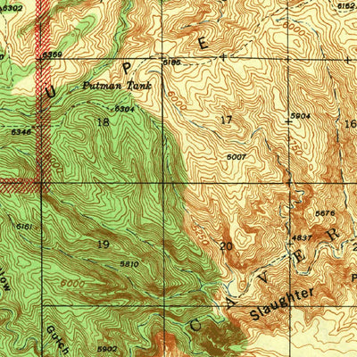 United States Geological Survey Carlsbad Caverns West, NM-TX (1943, 62500-Scale) digital map