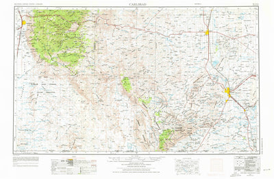 United States Geological Survey Carlsbad, NM-TX (1954, 250000-Scale) digital map