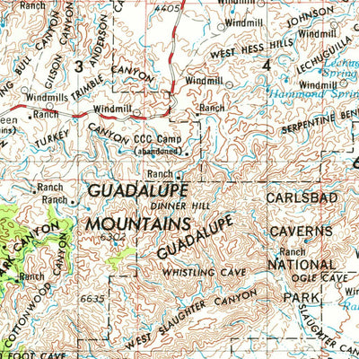 United States Geological Survey Carlsbad, NM-TX (1954, 250000-Scale) digital map