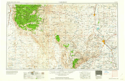 United States Geological Survey Carlsbad, NM-TX (1958, 250000-Scale) digital map