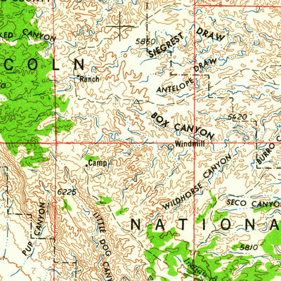 United States Geological Survey Carlsbad, NM-TX (1958, 250000-Scale) digital map
