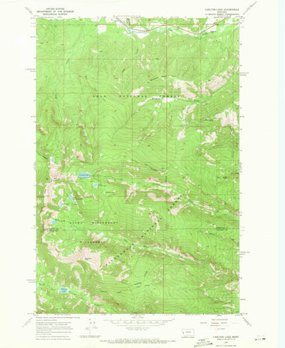 United States Geological Survey Carlton Lake, MT (1967, 24000-Scale) digital map
