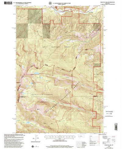 United States Geological Survey Carlton Lake, MT (1998, 24000-Scale) digital map