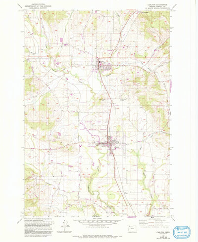 United States Geological Survey Carlton, OR (1957, 24000-Scale) digital map