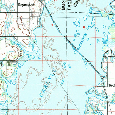United States Geological Survey Carlyle Lake, IL (1985, 100000-Scale) digital map