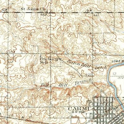 United States Geological Survey Carmi, IL-IN (1940, 62500-Scale) digital map
