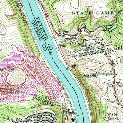 United States Geological Survey Carmichaels, PA (1964, 24000-Scale) digital map
