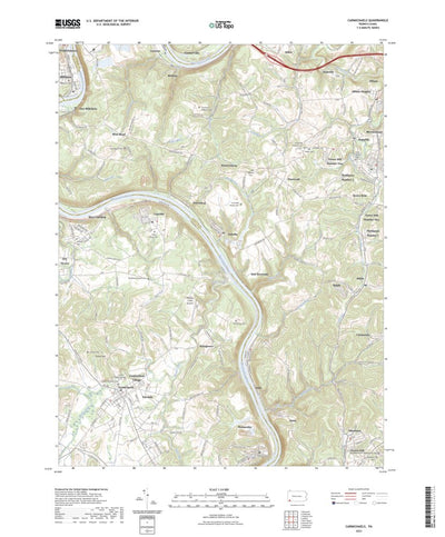 United States Geological Survey Carmichaels, PA (2023, 24000-Scale) digital map