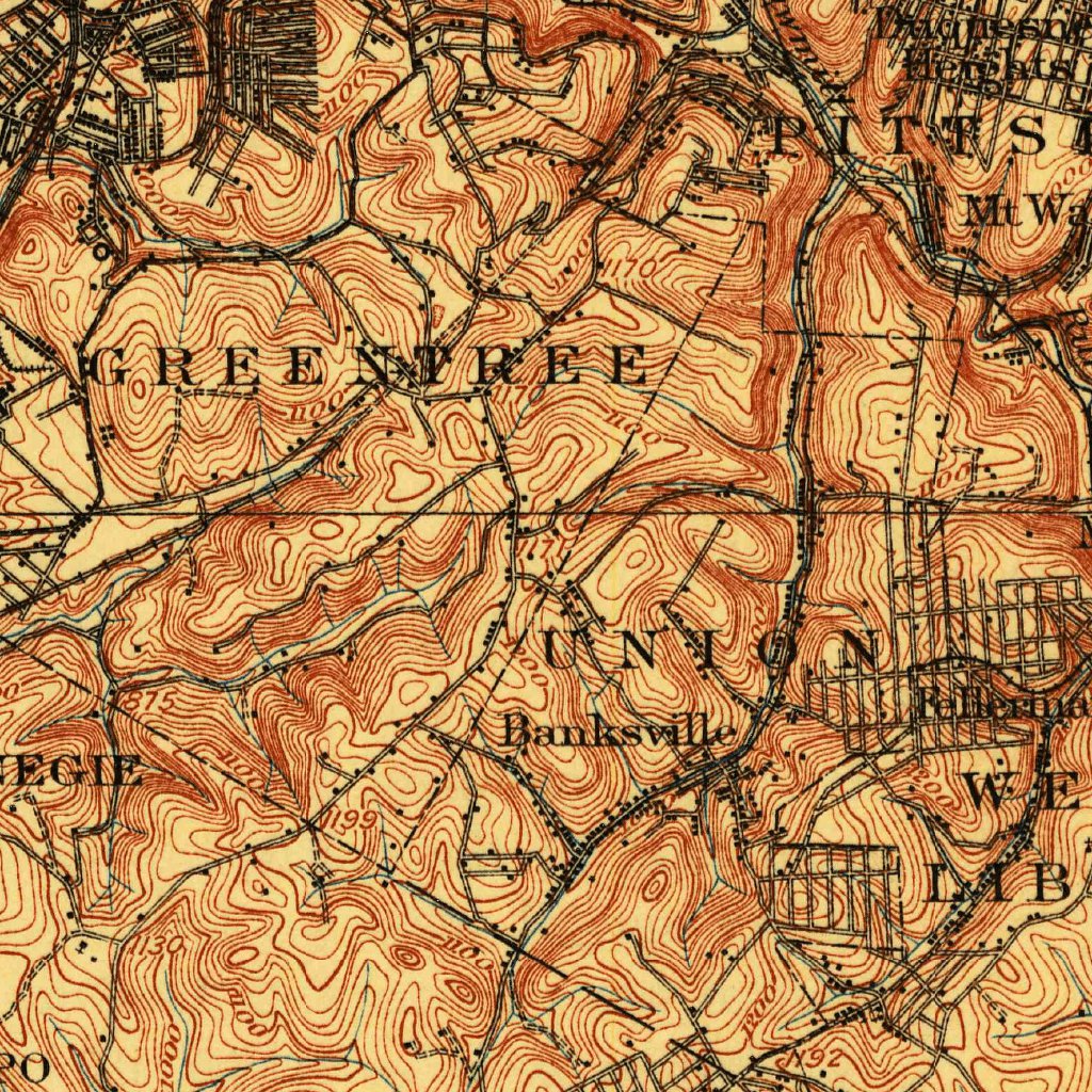 Carnegie Ridge Map Carnegie, PA (1908, 62500-Scale) Map by United States Geological Survey ...