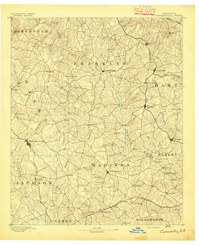 United States Geological Survey Carnesville, GA-SC (1891, 125000-Scale) digital map