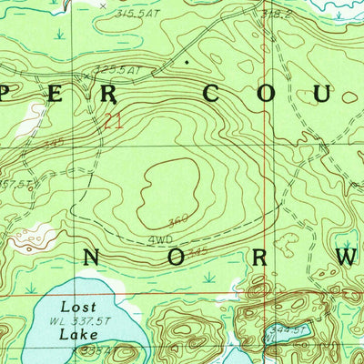 United States Geological Survey Carney Lake, MI (1986, 24000-Scale) digital map